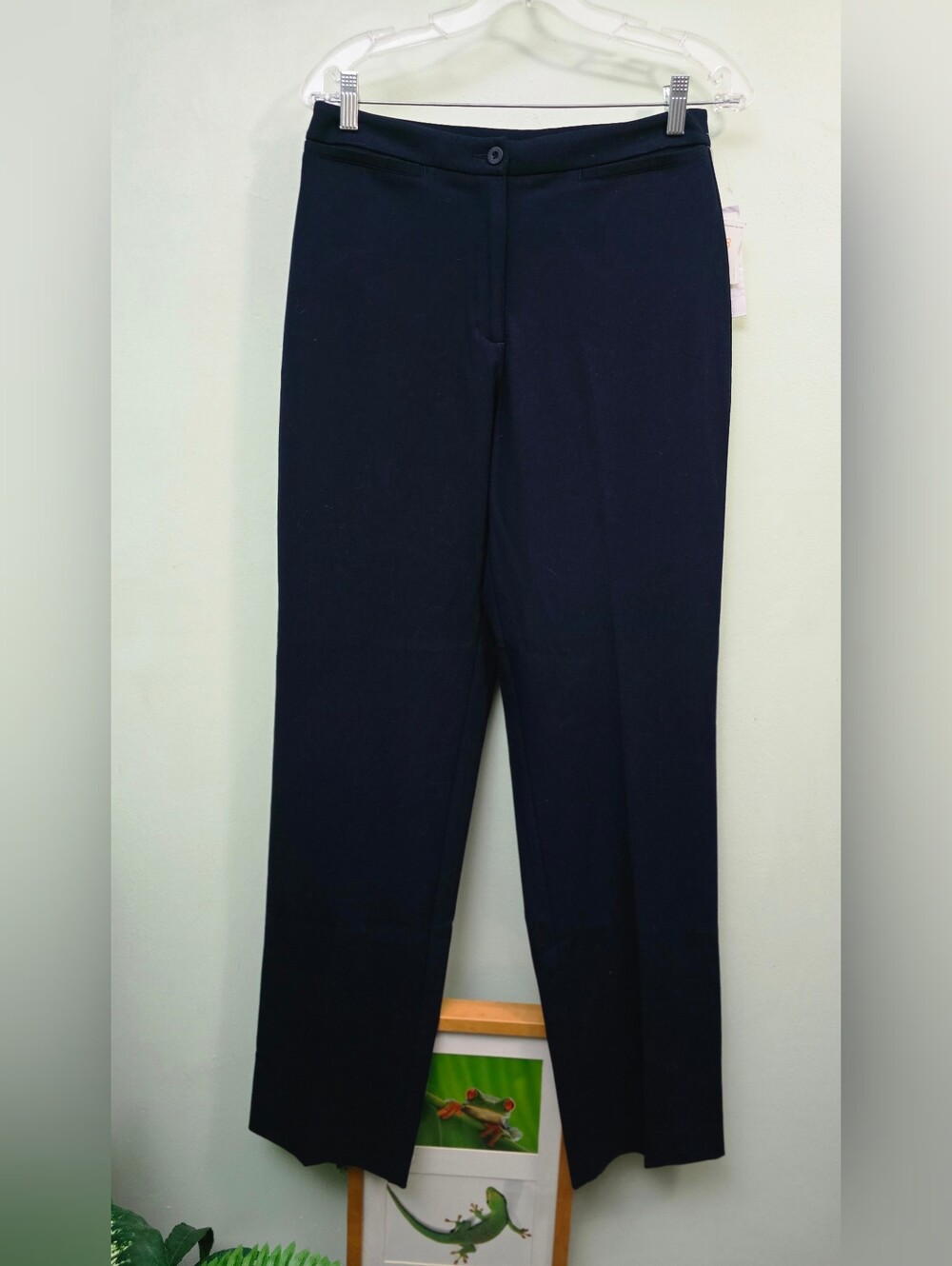 Liz Claiborne Navy Streacky  Straight-Leg Trousers